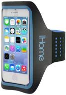 enhance your workout with the ihome universal adjustable neon armband - retail packaging - blue logo