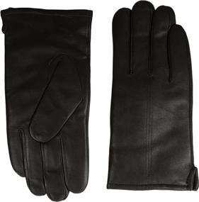 img 1 attached to Leather Gloves Microplie Lining Black Men's Accessories