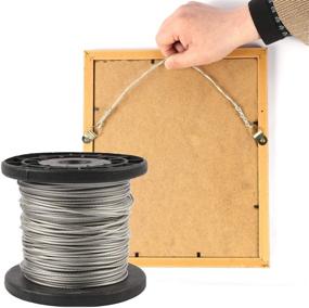img 4 attached to 🖼️ Houseables Heavy Duty Wire for Picture Framing, 1/16” x 500 FT, Vinyl Coated Stainless Steel, Hanging Pictures, Braided Cable, Plastic Covered Rope, Frames, Paintings, Photos, Stranded, Wall