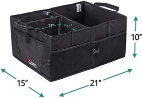 img 2 attached to Premium Trunk Organizer for Car Storage - Best SUV Truck Van Auto Accessories Organization Caddy Bag - Front/Back-Seat Vehicle Sedan Interior Collapsible Bin - Automotive Grocery Organize Box