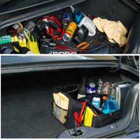 img 1 attached to Превосходный органайзер для багажника автомобиля - лучшие аксессуары для SUV трака ван - организатор сумки - складной бин для внутреннего организатора автомобиля - автомобильный организатор продуктовый box