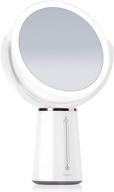 fancii nova: rechargeable led lighted makeup mirror with 1x/10x magnification, adjustable brightness, and large tabletop vanity design logo