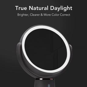 img 3 attached to Fancii Nova: Rechargeable LED Lighted Makeup Mirror with 1x/10x Magnification, Adjustable Brightness, and Large Tabletop Vanity Design