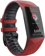 notocity fitbit silicone replacement red black logo