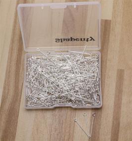 img 1 attached to 💍 500PCS Shapenty Mini Metal Wire Eyepins for DIY Craft Bead Earrings, Pendants, Necklaces, Bracelets - Small Open Eye Head Pins Needles Bulk Jewelry Charm Findings Making Supplies (Silver, 24mm/1Inch)