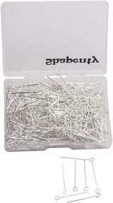 img 3 attached to 💍 500PCS Shapenty Mini Metal Wire Eyepins for DIY Craft Bead Earrings, Pendants, Necklaces, Bracelets - Small Open Eye Head Pins Needles Bulk Jewelry Charm Findings Making Supplies (Silver, 24mm/1Inch)