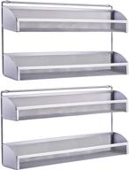 🔩 2-pack simple trending 2-tier wall mounted spice rack organizer, silver – kitchen cabinet pantry door spice shelf storage holder logo