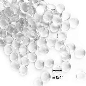 img 1 attached to 🔮 CYS EXCEL Clear Glass Flat Marble Beads Gemstone Vase Fillers (5 LBS, Approximately 7.5 Cups) - Multiple Color Choices, Decorative Mosaic Glass Gem Pebbles