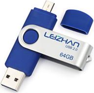 💾 leizhan 64gb android flash drive - usb 2.0 micro thumb drive pendrive with otg support - blue memory stick logo