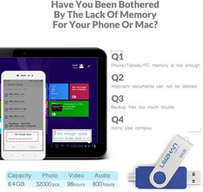 img 3 attached to 💾 Leizhan 64 ГБ флеш-накопитель Android - USB 2.0 микро-флеш-накопитель Pendrive с поддержкой OTG - голубая флешка