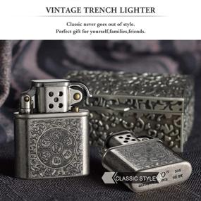 img 3 attached to 🎁 Morisk Vintage Trench Lighter: Windproof, Refillable Pipe Lighter with Removable Case - Unique Birthday Gift for Men, Dad, Husband"