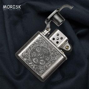 img 2 attached to 🎁 Morisk Vintage Trench Lighter: Windproof, Refillable Pipe Lighter with Removable Case - Unique Birthday Gift for Men, Dad, Husband"