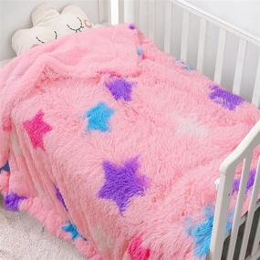 img 2 attached to 🌟 ST. BRIDGE Faux Fur Throw Blanket for Kids: Super Soft Lightweight Shaggy Stars Pattern Fuzzy Blanket — Warm Cozy Plush Fluffy Decorative Blanket for Kids Boys Girls (50"x60", Pink)