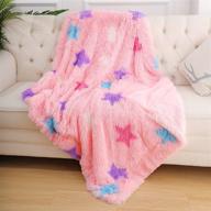 🌟 st. bridge faux fur throw blanket for kids: super soft lightweight shaggy stars pattern fuzzy blanket — warm cozy plush fluffy decorative blanket for kids boys girls (50"x60", pink) logo