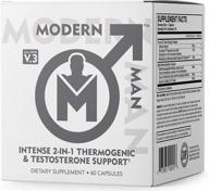 modern man v3 - testosterone booster + thermogenic fat burner for men, enhanced focus, energy & alpha drive - advanced weight loss supplement & lean muscle builder, shed belly fat - 60 capsules logo