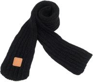 solid color kids knitted scarf for winter fashion: warm toddler baby scarves for neck protection logo