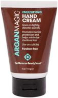 argan magic emulsifying hand cream - hydrating and moisturizing with argan oil, vitamin 👐 e, and chamomile – made in usa, paraben and cruelty-free (4 oz / 113 g) logo