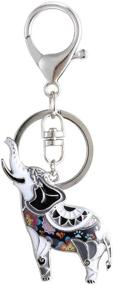 img 4 attached to 🐘 Personalized Elephant Keychain Keyring by Luckeyui