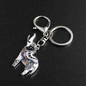 img 3 attached to 🐘 Personalized Elephant Keychain Keyring by Luckeyui