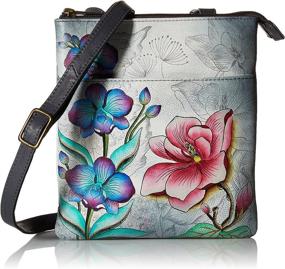 img 4 attached to 👜 Anuschka Painted Leather Compartment Fantasy Women's Handbags & Wallets: Stylish and Functional Shoulder Bags for Women