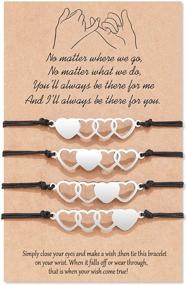 img 4 attached to 🤝 KINGSIN Family Sister Gift Pinky Promise Bracelets Set: Friendship & Sisterhood Bonding Bracelet for Best Friends and Sisters