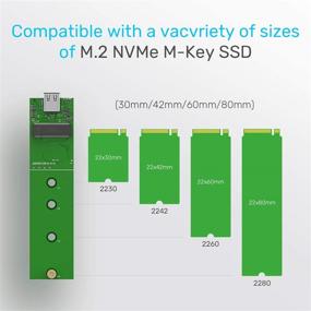 img 3 attached to 💾 Unitek Aluminum USB 3.1 Gen 2 M.2 NVMe SSD Enclosure Adapter: 10Gbps, UASP & Trim Compatible, Supports M.2 M-Key SSD 2230/2242/2260/2280