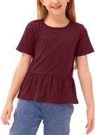 👧 besserbay girl's ruffle flare hem casual fall tunic top, sizes 3-12 years logo