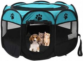 img 4 attached to Foldable Dog Puppy Pet Playpen for Fun Playtime