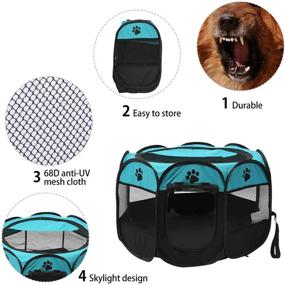 img 3 attached to Foldable Dog Puppy Pet Playpen for Fun Playtime