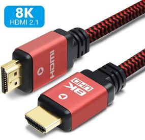 img 3 attached to 🔌 Yauhody 8K HDMI Cable 6ft (3 Pack), Nylon Braided, High Speed 48Gbps HDMI 2.1 Cord, Supports 8K, 4K, 10K, 2K, HD, 3D, Dynamic HDR, HDCP 2.2, 4:4:4, eARC, Real 8K HDMI 2.1 (6ft, 3 Pack, Red)