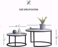 🏞️ knowlife modern nesting coffee tables set of 2 - small round tables with marble texture for small space and living room, 32 inch logo