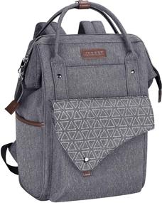 img 4 attached to 🎒 KROSER 15.6 Inch Laptop Backpack - Stylish College Daypack with USB Charging Port, Water-Repellent Travel Work Bag for Women/Men, Grey