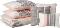 🌺 home essence - he10-416 springfield lightweight all season floral comforter set bedding, queen, coral 7 piece with goose down alternative fill logo