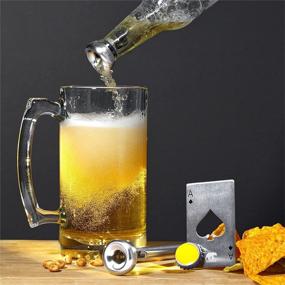 img 2 attached to 🍺 KANOS Beer Chiller Sticks for Bottles - Set of 2 Stainless Steel Cooling Chillers: Perfect Gifts for Beer Lovers - Dad, Boyfriend, Husband, Brother - Includes Ace Card Bottle Opener