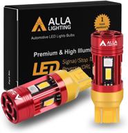 alla lighting can bus t20 7440 7443 led bulbs amber yellow turn signal lights: upgrade your blinker lamps with plug-n-play 7444na 7442na wy27/8w canbus replacement logo