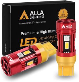 img 4 attached to Alla Lighting CAN Bus T20 7440 7443 LED Bulbs Amber Yellow Turn Signal Lights: Upgrade your Blinker Lamps with Plug-n-Play 7444NA 7442NA WY27/8W CANBUS Replacement