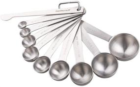 img 2 attached to Premium Stainless Steel Measuring Cups and Spoons Set - 8 Cups and 9 Spoons for Accurate Baking Measurements