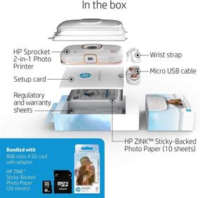 img 1 attached to 📸 HP Sprocket 2-in-1 Portable Photo Printer & Instant Camera Bundle with 8GB microSD Card and Zink Photo Paper – White (5MS95A) for Improved SEO