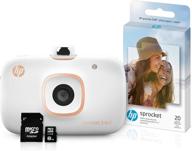 📸 hp sprocket 2-в-1 портативный фотопринтер и моментальная камера комплект с 8 гб microsd-картой и фотобумагой zink - белый (5ms95a) для улучшения seo. логотип