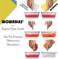 wowables yellow reusable &amp; biodegradable paper towel - 30 sheets | eco-friendly alternative to 13,260 disposable towels | dishwasher and machine washable logo