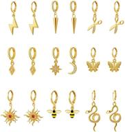 stunning makone gold earrings: 9 pairs of cute hoops for women & girls - perfect gift for birthdays, valentine's, and christmas logo