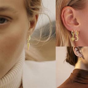 img 1 attached to Stunning Makone Gold Earrings: 9 Pairs of Cute Hoops for Women & Girls - Perfect Gift for Birthdays, Valentine's, and Christmas