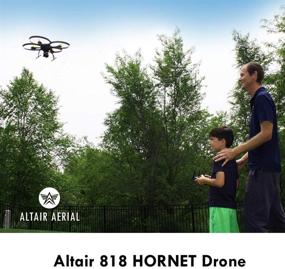 img 2 attached to 🐝 Дрон-новичок Altair 818 Hornet: прямая трансляция видео, 15 минут полета, удержание высоты, идеальный стартовый радиоуправляемый квадрокоптер для детей и взрослых (желтый 818 Hornet)