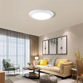 img 1 attached to 💡 9.25 Inch LED Flush Mount Ceiling Light Fixture - Lumbien, 1600LM 15W Round LED Light Fixture for Living Room, Hallway, Bedroom, and Bathroom Porch - Cool White (4000K), White