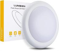 💡 9.25 inch led flush mount ceiling light fixture - lumbien, 1600lm 15w round led light fixture for living room, hallway, bedroom, and bathroom porch - cool white (4000k), white logo