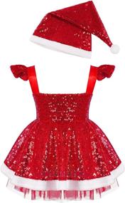 img 3 attached to 🎅 Agoky Girls Sequin Ice Skating Roller Skating Ballet Dance Dress - Christmas Santa Dance Costume