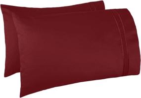 img 1 attached to 🛏️Роскошный комплект постельного белья Burgundy Full XL - Плотное сопряжение с глубокими карманами, Hearth & Harbor с двойной обработкой микрофиброй.