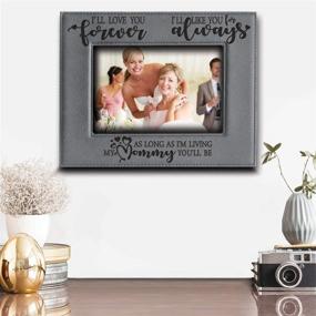 img 2 attached to 🖼️ Engraved Leather Picture Frame - Bella Busta "I'll Love You Forever, I'll Like You for Always" - Family Frame for Mother's Day Gift - Mommy and Me (Horizontal, 5 x 7)