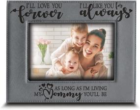 img 4 attached to 🖼️ Engraved Leather Picture Frame - Bella Busta "I'll Love You Forever, I'll Like You for Always" - Family Frame for Mother's Day Gift - Mommy and Me (Horizontal, 5 x 7)