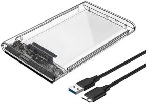 img 2 attached to 📁 Reletech 2.5" External Hard Drive Enclosure: SATA to USB 3.1 Tool-Free Clear Case for 2.5 Inch SSD & HDD - Supports UASP SATA